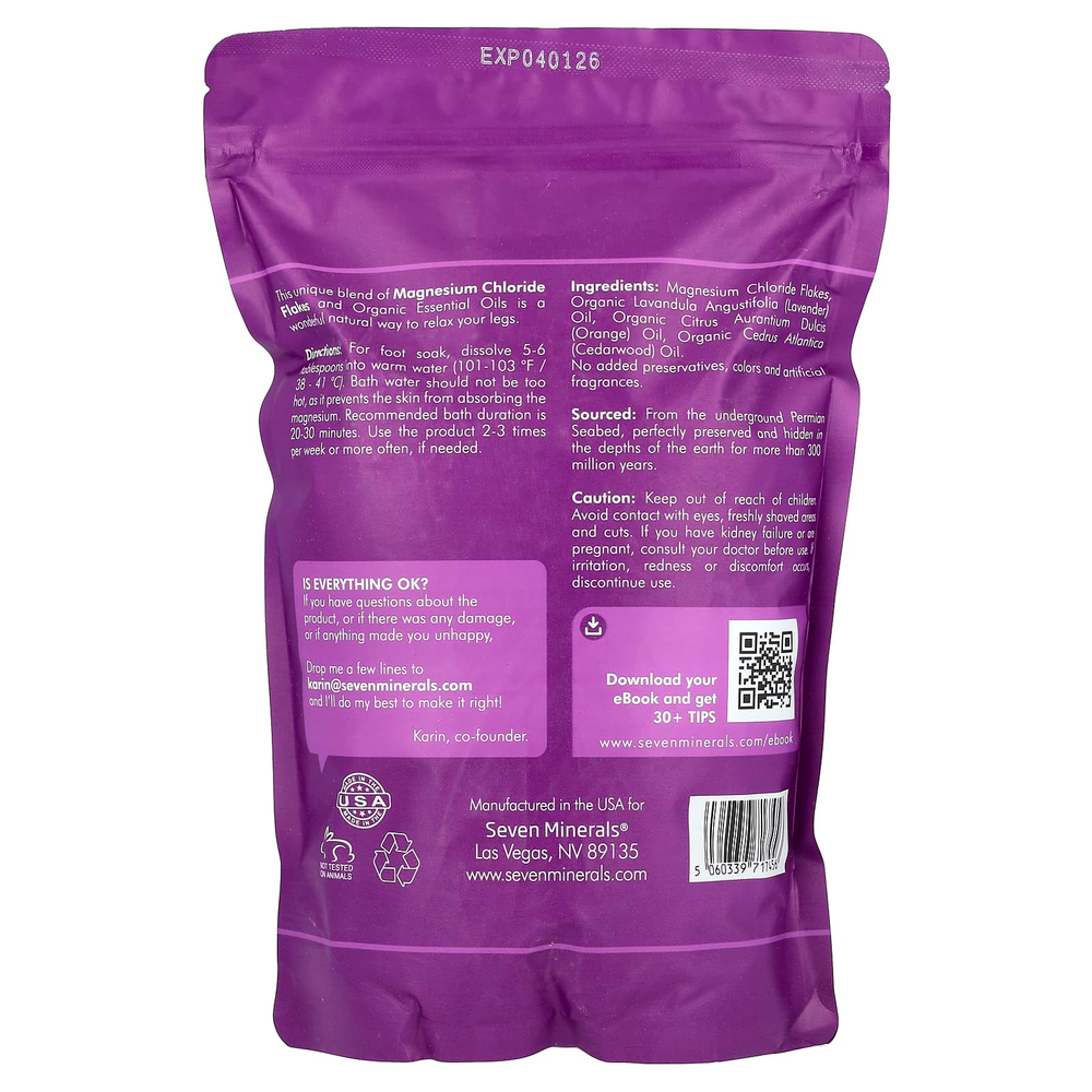 Seven Minerals, Relaxing Legs, средство для ног с магнием, апельсин, кедр и лаванда, 1,36 кг (3 фунта)