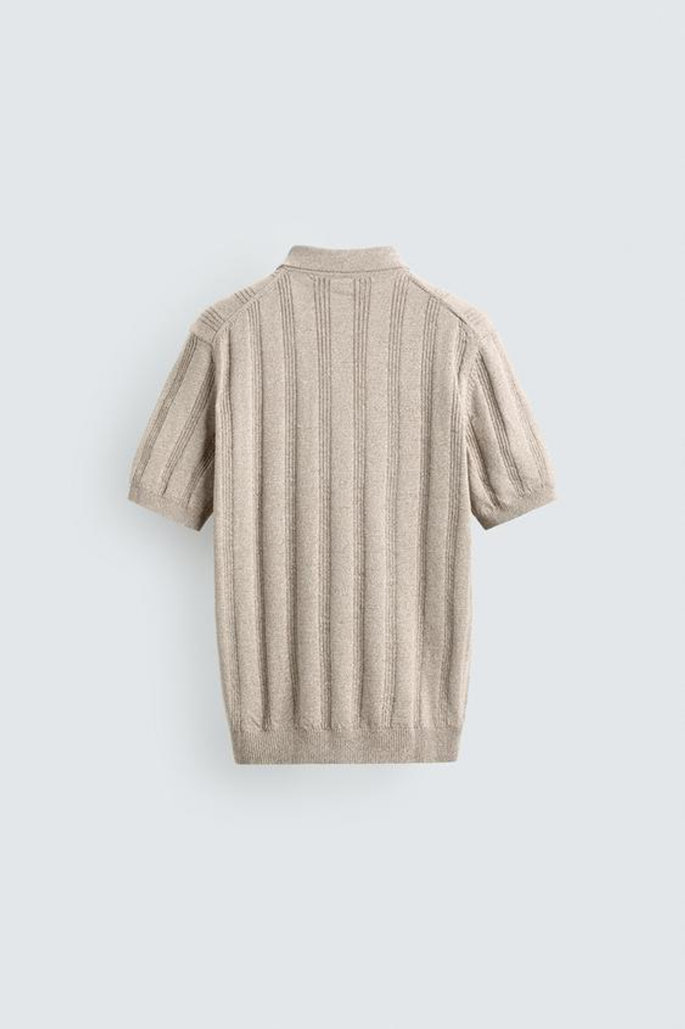 ZARA ПОЛО ИЗ РЕЛЬЕФНОГО ТРИКОТАЖА, ЭКРЮ/БЕЖЕВЫЙ