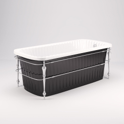 Ванна Migliore Olivia console 26973 174x80cm. хром/черная акриловая отдельно стоящая