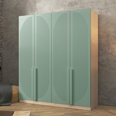 Шкаф Агератум МДФ четырехсекционный Лайн шалфей (0,27) А10024 матовая - 26 матовая - Дуб Сонома 3025  230*50*260