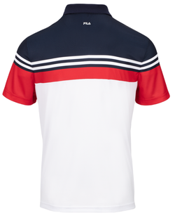 Мужское теннисное поло Fila Polo Paul - white/fila red/navy