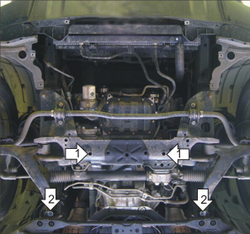 Защита стальная 2 мм ГУР Infiniti FX 35 MOTODOR.08002