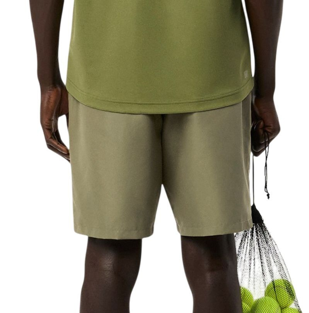 Мужские теннисные шорты Lacoste Lightweight Diamond Taffeta Sport - khaki green