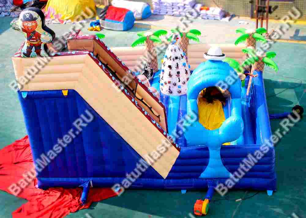Коммерческий надувной батут "Акула и пираты"
