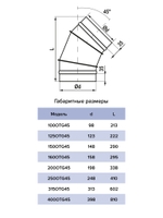 Отвод OTG D400 45° оцинк.сталь ERA PRO