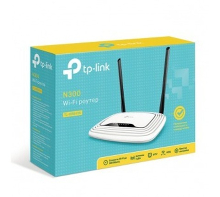 Беспроводной маршрутизатор TP-LINK TL-WR841N, серии N, 4-портовым коммутатором, 2 фиксированные антенны, до 300 Мбит/с (Atheros)