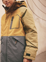 Куртка непромокаемая с капюшоном для мальчика Next 414-211, Горчичный, Синий