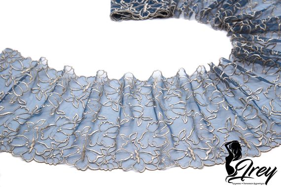 05-108 Вышивка на эл. сетке 18 см, синий/золото