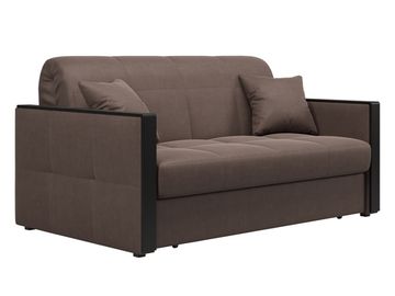 Диван Лион 1,6 - Velutto 23 шоколад/накладка венге
