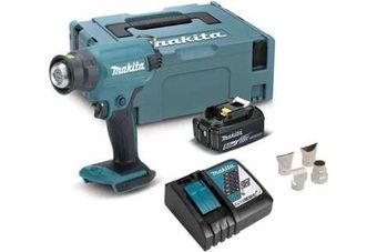 Аккумуляторный тепловой пистолет (фен) Makita LXT 18В, 550 град, кейс MakPac,насадки, 5.0 Ач х 1, з/у DHG180RT1J