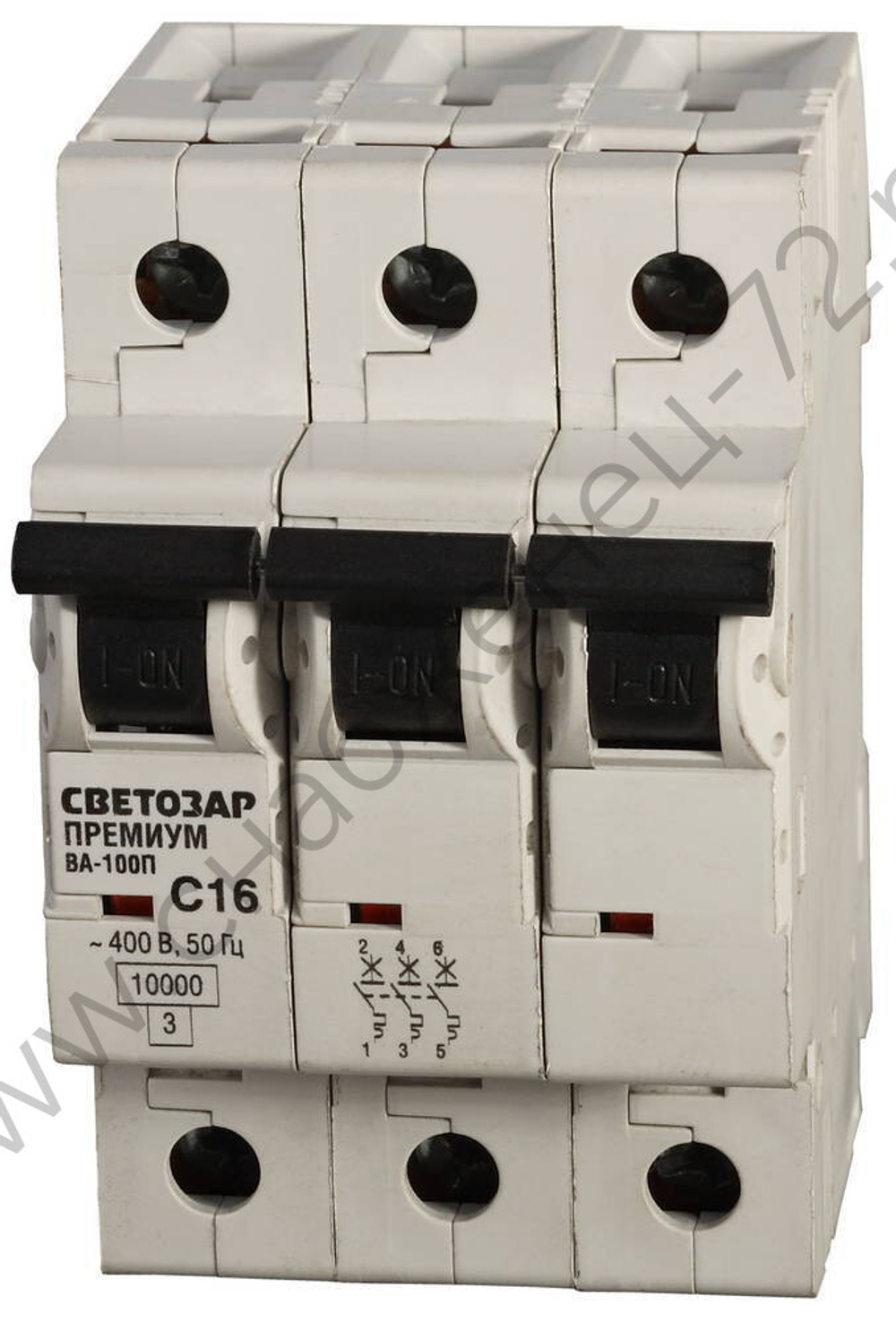 СВЕТОЗАР 3-полюсный, 63 A ″C″ откл. сп. 10 кА, 400В, Автоматический выключатель (SV-49033-63-C)