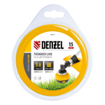 DENZEL Flex cord Леска для триммера квадрат 3мм х 15м блистер