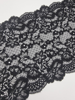 Кружево эластичное черное КС24 (21 см)