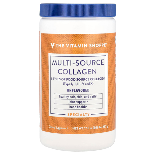 The Vitamin Shoppe, Multi-Source Collagen, без добавок, 482 г (1,06 фунта)