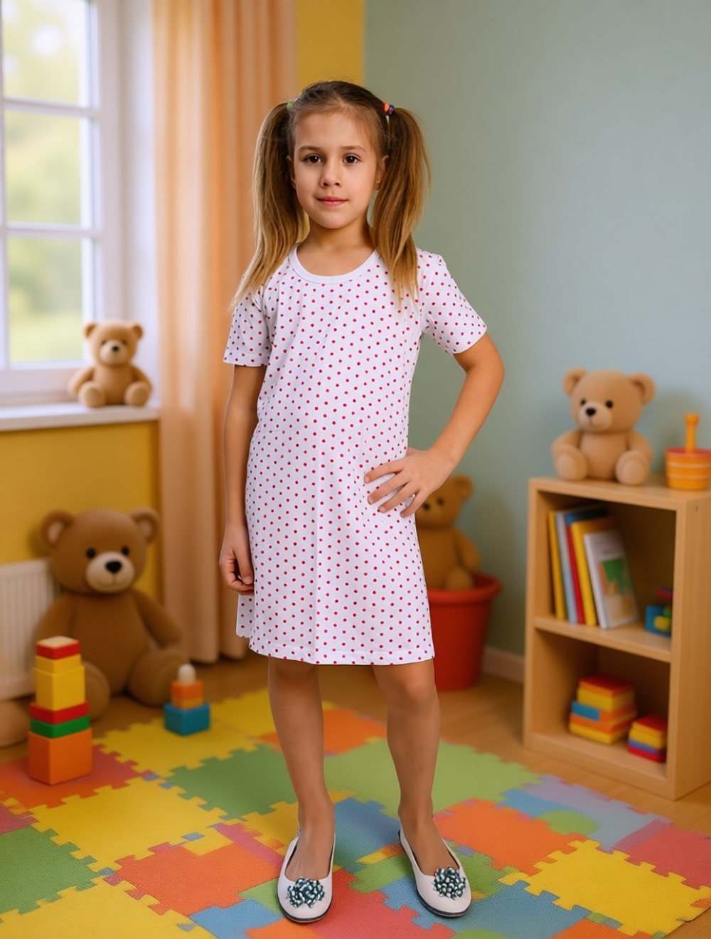 Ночная сорочка на девочку///Расцветки моделей обновляются каждую неделю. ОСТАВЛЯЕМ ЗА СОБОЙ ПРАВО отправить расцветку, которая есть на складе.