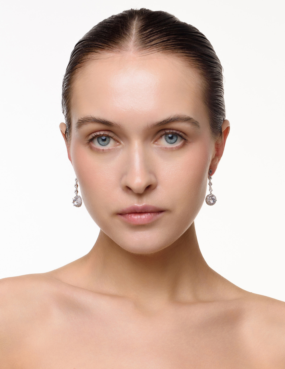 Серьги "Round Shine Long" Silver