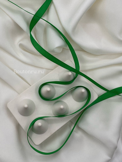 Репсовая лента зеленая 1 см