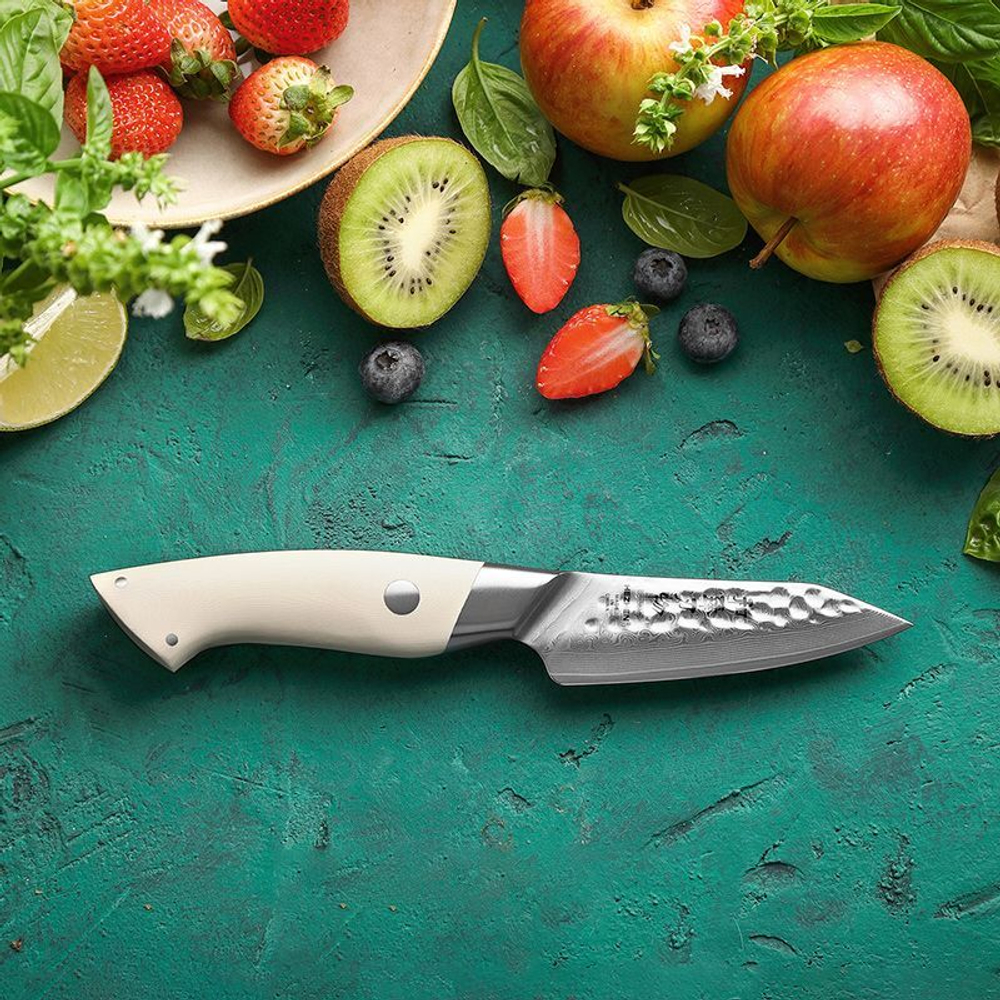 Кухонный нож Hezhen B38H Paring нож 3,5 дюймов клинок 67 Layers Damascus рукоять G10, длина лезвия 9,5 см