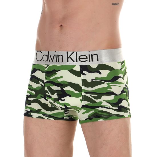 Мужские трусы боксеры зеленые с камуфляжным принтом Calvin Klein