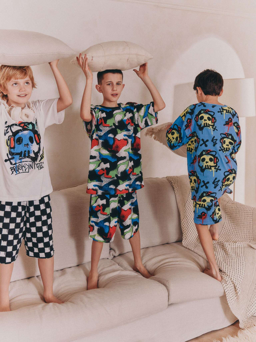 Пижама для мальчика Next AM2-806, 3 шт., Синий, Бежевый