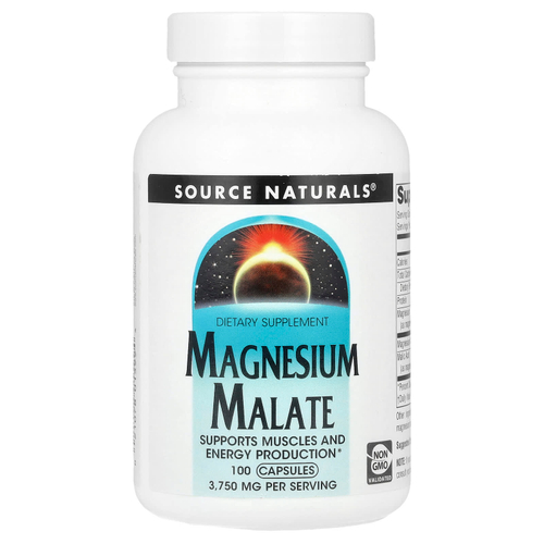 Source Naturals, Малат магния, 100 капсул (625 мг на капсулу)