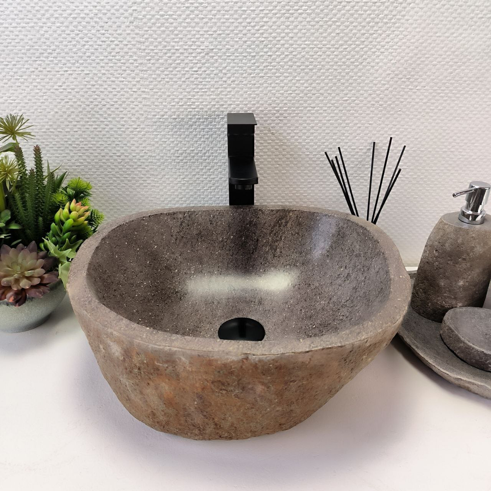 Раковина из речного камня RS-63856 (42*40*15) 0121