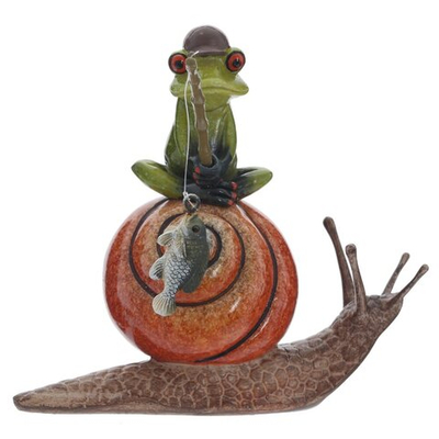 Фигурка декоративная Лягушка на улитке