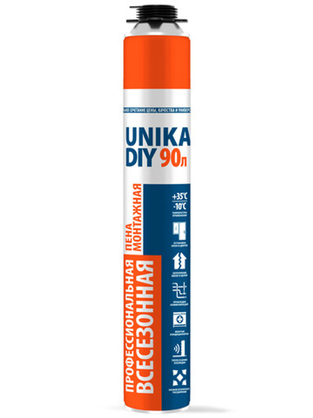 UNIKA Пена монтажная проф. DIY 90 всесезонная 1130 гр (MARCON)