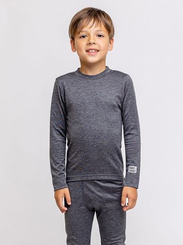 487-26з Термобелье двухслойное, черный меланж