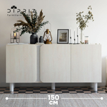 Тумба, 150х40х75, Ола, напольная, под телевизор, комод, белый / дуб шамони, Dipriz