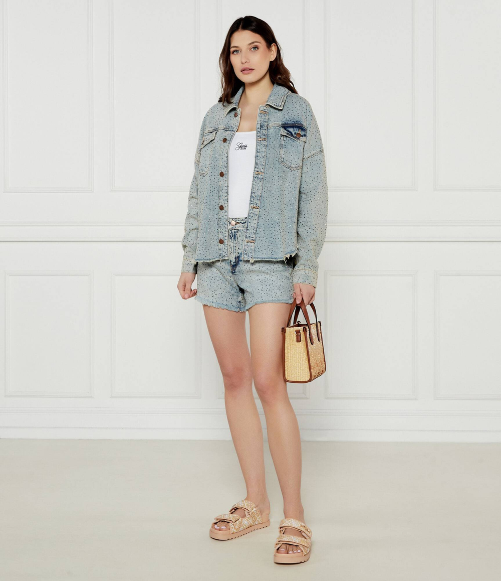 Джинсовые шорты GUESS - голубой(W5GD74 D5LQ2)