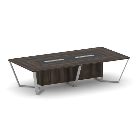 Steel Meet Стол переговорный прямоугольный KM-PR.B.SP-12 Дуб Мали/Графит Глянец/Металл Серый 3200*16