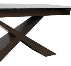 Стол ARKELL 180 GREY, стекло BUBBLE  / Шоколадное золото каркас ®DISAUR