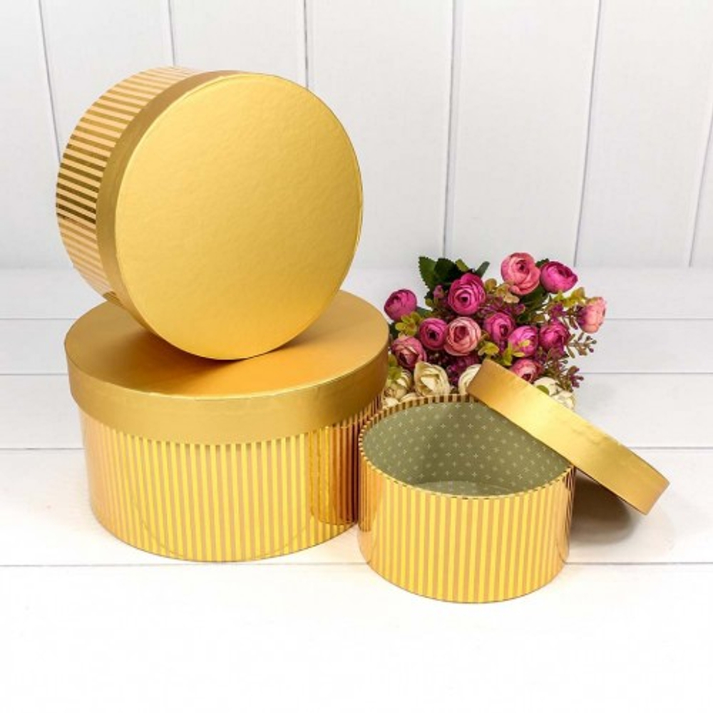 Коробка 21х11.5 см Набор 3 шт "Драгоценный" (Золотой)