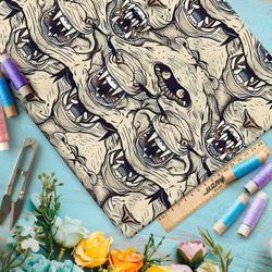 Ткань Ниагара Софт зубастые монстры