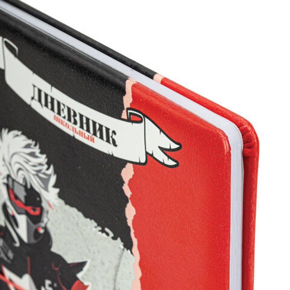 Дневник 1-4 класс 48 л., кожзам (твердая с поролоном), печать, наклейки, ЮНЛАНДИЯ, "Аниме Байк", 106945