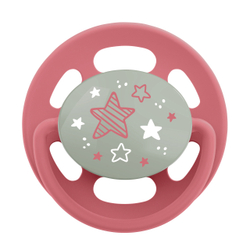 NIP Соска пустышка, латекс "Cherry Green Night", размер 1 (0-6) красный/коричневый