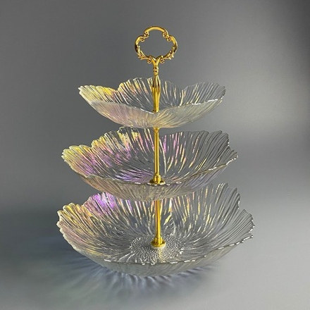 Lenardi 200-162 Трехъярусная этажерка в под.уп.(х8)Стекло