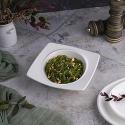 Салатник 185 мл 15*15 см h4,5 см с бортом Asymmetry белый фарфор NEW P.L. Proff Cuisine [6]