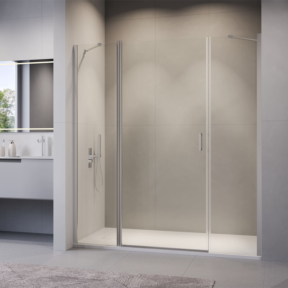 Душевая дверь RGW LE-009 (LE-004 + Z-09+профиль A-14) (Прозрачное, 1400)