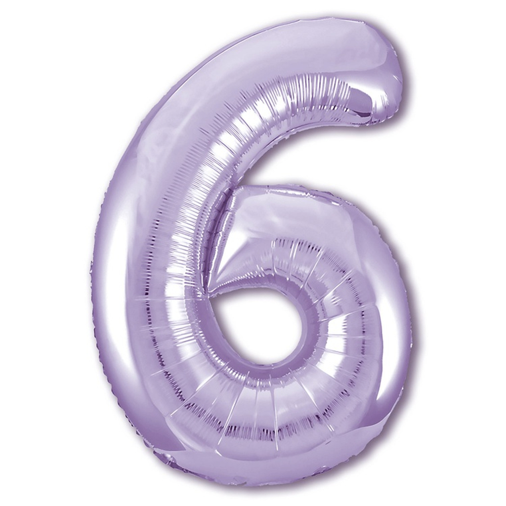 Шар фольгированный Цифра 6 101 см (Фиолетовый)