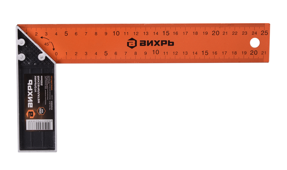 Угольник металлический ВИХРЬ 250 мм