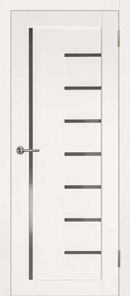 Межкомнатная дверь Дубрава Сибирь Вертикаль ПО (стекло графит) White Софт Тач