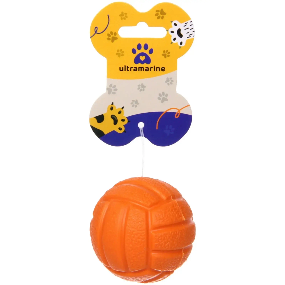 Игрушка - мячик для собак средних, мелких и крупных пород «ИГРУЛИК для Бро», цвет оранжевый, d-6см (лейбл)