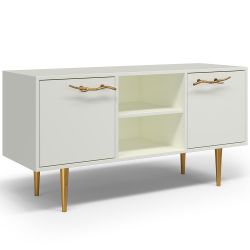 Тумба под ТВ Арт Колор matte 117см Стайл Голд Белый опал матовый