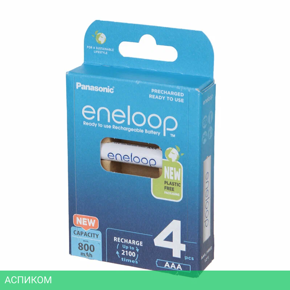 Аккумулятор Panasonic Eneloop AAA 800mAh BL4 (BK-4MCDE/4CP+case)
