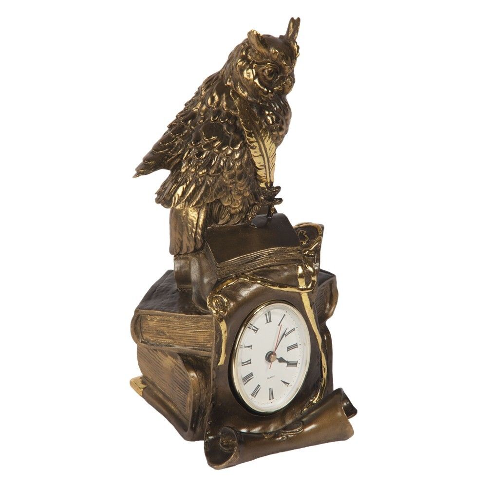 Часы настольные Ученый филин Бронза
