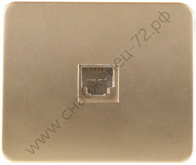 СВЕТОЗАР Гамма, телефонная одинарная без вставки и рамки цвет золотой металлик, Электрическая розетка (SV-54117-GM)