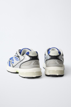 ZARA СПОРТИВНЫЕ КРОССОВКИ ИЗ СЕТЧАТОЙ ТКАНИ, СИНИЙ