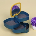 Органайзер для хранения с зеркалом «ПИОНТО», цвет лазурный, 12*11см (упаковка коробка)